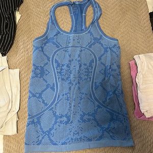 Blue Lululemon swiftly tech tank top